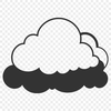 A high-resolution, scalable graphic illustration of a white cloud against a clear blue sky.