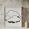 A white puffy cloud symbol for weather forecasts or graphic design projects.