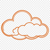 A stylized vector illustration of a white cloud in the sky.