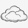 Fluffy Cloud Clip Art Design A high-quality digital illustration of a white fluffy cloud with soft, rounded edges.