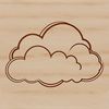 An abstract design element featuring a single cumulus cloud with puffy texture.