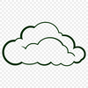 A white, fluffy cloud icon in vector format, suitable for use in digital designs.