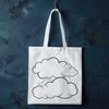 Free Vector Sky Background Design A stylized illustration of a white cloud against a clear blue sky, suitable for vector design projects.