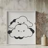 Puffy White Cloud SVG Graphics A white, puffy cloud illustration in vector format, suitable for various design applications.