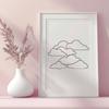 Cloudy Sky Element Illustration A stylized illustration of a cloudy sky element designed for digital use.