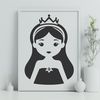 Free Princess Clip Art Download Vector design of a young princess, ideal for digital craft and cutting machine templates.