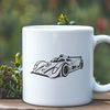 Beautiful Vehicle Design An SVG vector graphic illustration of a speeding car in motion.