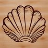 SVG Seashell Clip Art A stylized seashell design suitable for seaside-themed crafts and DIY projects.
