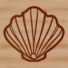 Free Vector Art of a Seashell Design An illustration of a seashell with intricate details, suitable for digital design and crafting projects.