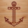 Nautical Anchor Design A simple line drawing of an anchor, designed for nautical and cruise-related uses.