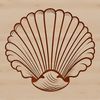 Seaside Treasures Clip Art A vector design representation of a seashell, suitable for use in various digital formats including SVG, PDF, and DXF files.
