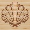 Beautiful Coastal Decoration A vector illustration of a seashell found on the seaside, suitable for cutting machines or laser cutters.