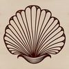 Coastal Clip Art Downloadable Image A stylized digital illustration of a seashell, suitable for use in various graphic design projects.