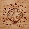 Whimsical Seaside Decoration SVG A colorful seashell design featuring love hearts, perfect for a seaside themed project or decoration.