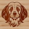 Beautiful Cocker Spaniel Silhouette A portrait of a friendly Cocker Spaniel dog with a calm expression.