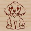 Adorable Dog Breed Vector Graphic A cute sitting dog breed illustration featuring a Cocker Spaniel in vector format.