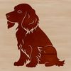 A detailed vector illustration of a sitting Cocker Spaniel dog breed, suitable for digital designs.