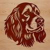 Friendly Cocker Spaniel Breed Icon A vector graphic depiction of a friendly-looking cocker spaniel with an endearing expression.