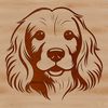 Cute Cocker Puppy Portrait SVG A close-up illustration of a Cocker Spaniel's adorable face, suitable for vector art and design.