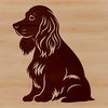 Sitting Cocker Dog Vector Image Illustrated Cocker Spaniel sitting on a surface, suitable for vector art and cutting machine designs.