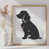 Stunning Sitting Cocker Spaniel In DXF - Commercial Use