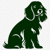 Creative Sitting Cocker Spaniel Vector Drawing