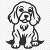 Free Sitting Cocker Spaniel Vector Image - DXF