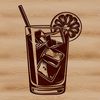 Glass Drink Vector Art A colorful illustration of a cocktail in a glass, suitable for cutting out with a machine or laser cutter.