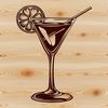 A digital representation of a cocktail served in a glass, created using vector art design techniques.