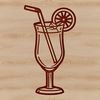A colorful cocktail in a glass, suitable as a vector design element for graphics and digital art.