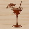 A glass filled with a mixed drink, perfect for graphic design projects and crafting applications.