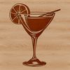 A stylized illustration of a cocktail in a glass, suitable for vector art and commercial or personal use.