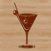 A clear illustration of a cocktail in a glass, suitable for vector editing.