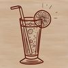 A digital illustration of a cocktail served in a glass, designed as a vector graphic for easy editing and customization.