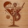 Customizable Glass Drink Design A detailed illustration of a cocktail in a glass, suitable for editing and customization.
