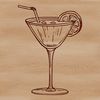 A detailed illustration of a cocktail in a glass, designed as vector art for digital use.