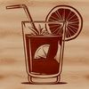 A stylized illustration of a cocktail in a glass, suitable for digital design and cutting machine projects.