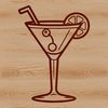 A stylized illustration of a cocktail in a glass, perfect for vector art and graphic design.