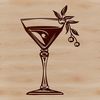 A glass filled with a colorful cocktail, suitable for vector art designs and cutting machine projects.