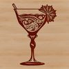 A stylish illustration of a cocktail in a glass, perfect for graphic design projects.
