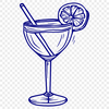 A graphic illustration of a cocktail in a glass, designed for vector art and clipart use.