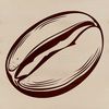 A stylized vector illustration of a coffee bean, suitable for digital design projects.