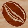 An illustrated coffee bean in vector format.
