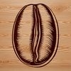 An SVG graphic representation of a coffee bean with clean lines and crisp details.