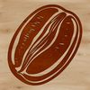 High-quality vector art of a single coffee bean, suitable for commercial or personal use.