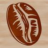 A single coffee bean icon designed as a vector graphic for various uses.