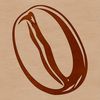 A stylized coffee bean graphic made from vector shapes for digital design and crafting.