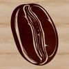 Illustrative design of a coffee bean in vector format.
