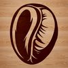 A stylized vector illustration of a coffee bean for design projects.