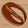 A stylized illustration of a coffee bean, suitable for digital design projects.
